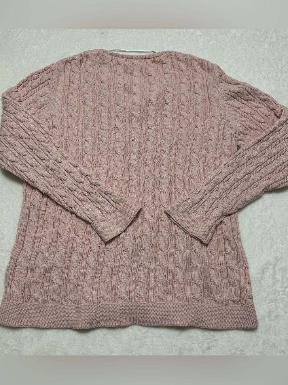 Calvin Klein - Cable Knit Sweater Button Up Light Pink - Women’s Size Large - Picture 3 of 8